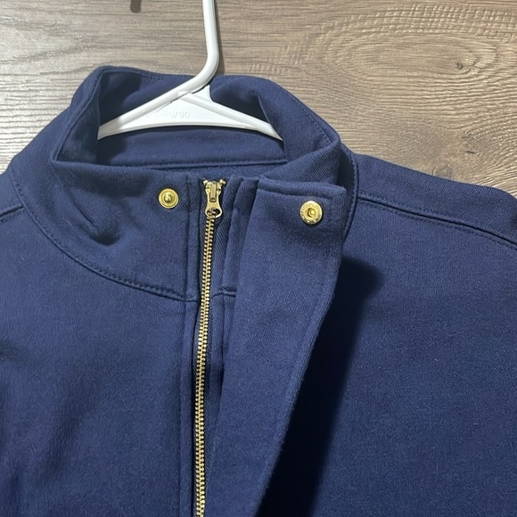 A New Day navy blue pullover with 1/2 zipper and kangaroo pocket, size M - Picture 4 of 8